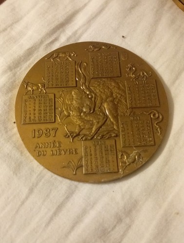 Medaille calendrier 1987 annee - medaille,