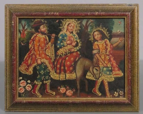 Tableau ancien religieux huile - tableau,
