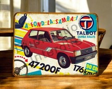 plaque metal vintage Talbot Samba Rallye