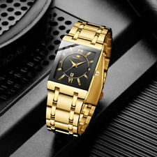 Montre de Luxe Rectangulaire en Acier Inoxydable pour Homme, Design Simple, Mode