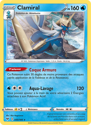 Carte pokémon clamiral - pokémon,