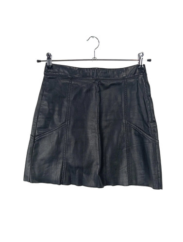 Jupe cuir femme noire - cuir,