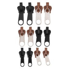  12 Pcs Zipper Fermeture Eclair,kit De Réparation Tirette Pour Tête À Glissière