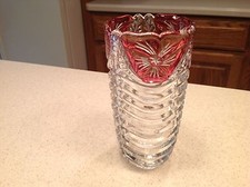 Vintage Vase Cranberry Cut to