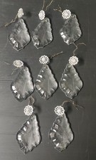 LOT 8 PAMPILLES CRISTAL GOUTTE PLATE +MARGUERITE POUR CHANDELIER LUSTRE