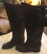 Bottes T38  1/2 Style Cavalière Cuir Marron Façon Croco