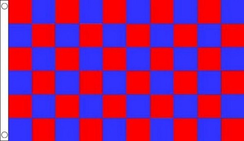 Drapeau damier rouge - drapeau, bleu