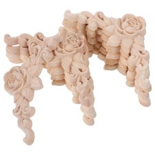  10 Pcs Accessoires De Fleurs D'angle En Bois Massif Décoration Sculpté Meuble