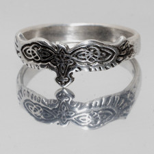Bague Raven Celtique Viking En Argent Sterling .925 Motif Gothique Biker Pagan