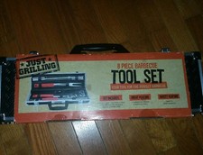 Just Grillin' 8 Piece BBQ Tool Set with Case - NEW, NEVER USED