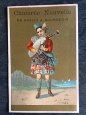CHROMO DORURE CHICOREE CASIEZ & BOURGEOIS ECOSSE MUSICIEN CORNEMUSE - 58350