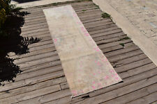 Tapis turc 2x6 Oushak laine naturelle couloir tapis de cuisine vintage