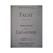 GOUNOD Charles Faust Piano Chant ca1863
