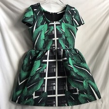 JC DE CASTELBAJAC NEOPRENE BRAZILIA JUNGLE COCKTAIL DRESS  SIZE S EU36 UK8