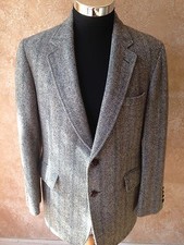Scotland HARRIS TWEED Beige HAND WOVEN Scottish WOOL Jacket BLAZER Sportcoat 