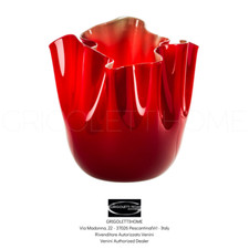 Venini - Vase Fazzoletto Rouge / Vert Pomme H CM 24 Code 700.02 - Revendeur