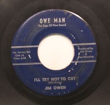 Rockabilly Bopper 45 Jim Owen - I'Ll Essayez Non To Cry / The CLÉ En Mail Boîte