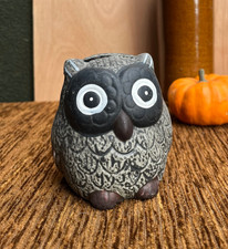 Tirelire hibou chouette vintage céramique marron parfait état idéal cadeau