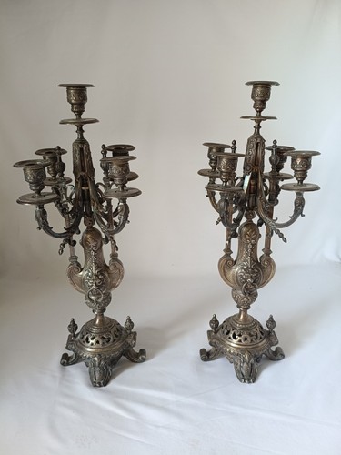 Paire chandeliers métal - de,