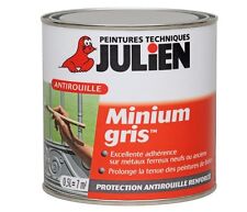 PEINTURE ANTI ROUILLE MINIUM GRIS JULIEN PROTECTION ANTI CORROSION TOUS METAUX
