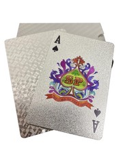 54 Cartes à Jouer imperméables en Plastique argenté holographique, parfaites ...