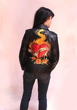 Hand Painted Leather Jacket -