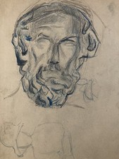 Dessin Alfred Leymarie Tête Platon Philosophie Philosophe Papier 1910 R/V Art