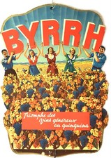 ANCIEN CARTON PRESENTOIR CHAMPS DE VIGNE 1910 APÉRITIF BYRRH ADVERTISING PLATE