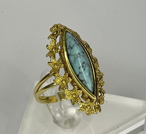 Bague marquise jaune 18 - or,