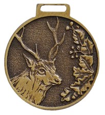 Sika Motif Cerf Déco Médaille Couleur Dorée Distinction Récompense Neuf