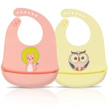 2 Pcs Bavoir Bébé Silicone