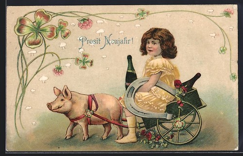 Fille avec fer - cheval, et