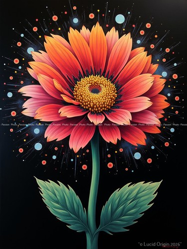 Photo fleurs graphiques pop - a4,
