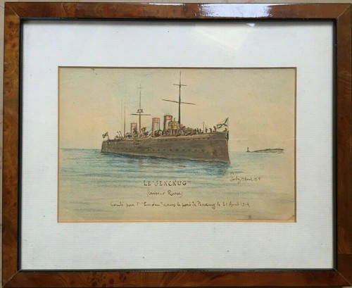 Rare dessin 1915 croiseur - 1915,