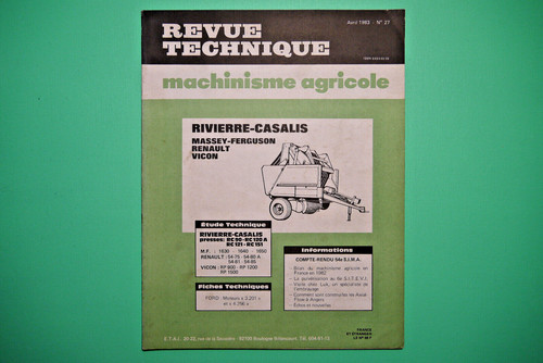 Revue technique machinisme - revue,