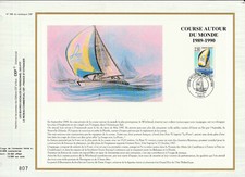 * feuillet CEF voilier  course autour du monde  75  Paris   1990
