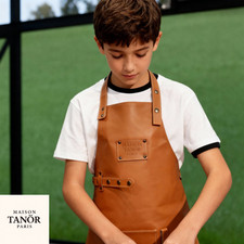Tablier cuir enfant 8–12 ans Maison Tanör Paris – Élégance & robustesse –