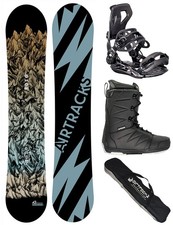 AIRTRACKS Set de Snowboard Mountain Lignes Plat Zero Rocker + Fixation Master +