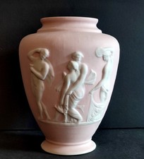 MAGNIFIQUE VASE CAMILLE THARAUD EN PORCELAINE DE LIMOGES DECOR A LA GRECQUE 
