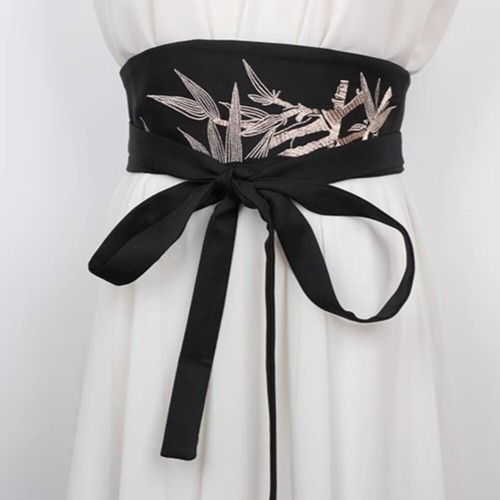 Ceinture obi large broderie - ceinture,