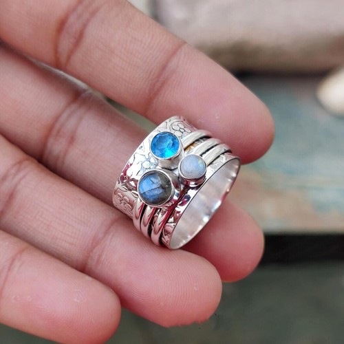 Bague toupie labradorite en - toupie,