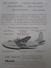3/1947 PUB SHORT BROTHERS SHORTS SOLENT FLYING BOAT HYDRAVION ORIGINAL AD