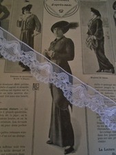 ANCIENNE DENTELLE DE CALAIS PALMERAIE BLANCHE  30mm Vendu au mètre