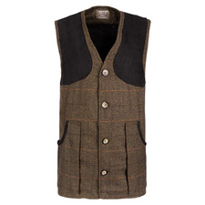 Gilet De Tir En Tweed Brun En