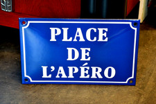 Plaque émaillée texte PLACE