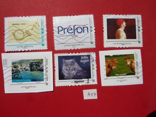Lot de 6 timbres - a,