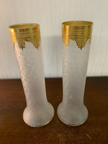 Paire vases cristal - en,