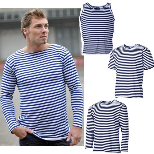 Shirt marin bleu blanc - t-shirt, bleu-blanc