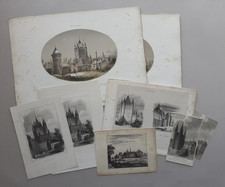 Ensemble de gravures figurant la Tour du Temple à Paris. XVIIIe / XIXe siècle.