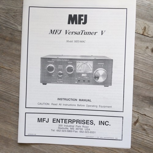 Mfj 989c versa - mfj-989c, tuner